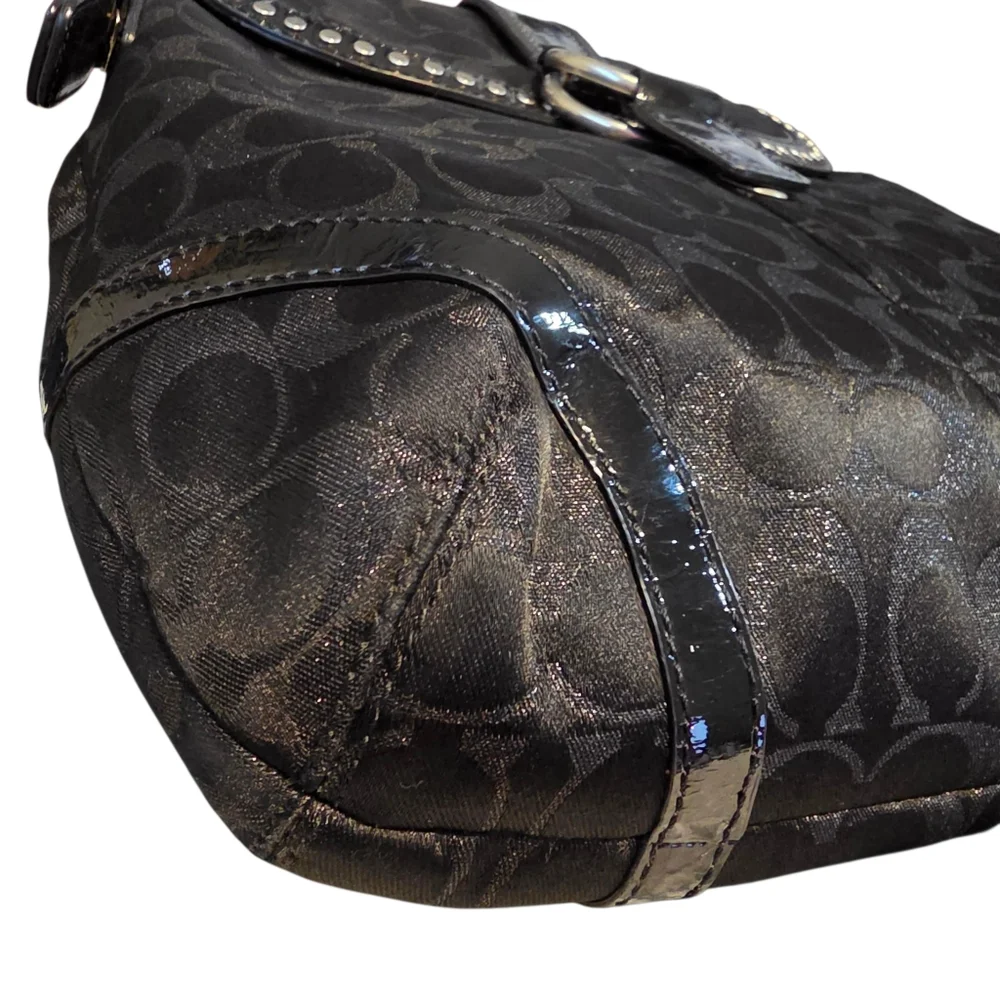 Coach F12852 Metallic Signature C Studded Flap Saddle Bag 2008